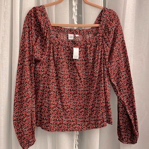 Gap NWT Square Neckline Floral Blouse